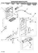 DISPENSER FRONT PARTS Diagram and Parts List for KSRS25CSSS02  KitchenAid Refrigerator