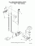 FILL, DRAIN AND OVERFILL PARTS Diagram and Parts List for GU3600XTVB2  Whirlpool Dishwasher