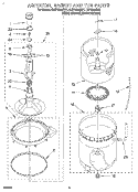 AGITATOR, BASKET AND TUB Diagram and Parts List for 8LSP6244BG1  Whirlpool Washer
