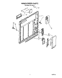 INNER DOOR Diagram and Parts List for DU8100XX1  Whirlpool Dishwasher