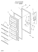 DOOR Diagram and Parts List for EV150NXEN01  Whirlpool Freezer