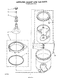 AGITATOR, BASKET AND TUB Diagram and Parts List for LA5311XPW5  Whirlpool Washer