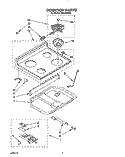 COOKTOP Diagram and Parts List for FES340YW0  Roper Range