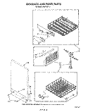 DISHRACK AND PANEL Diagram and Parts List for DU8750XT3  Whirlpool Dishwasher