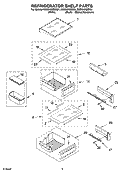 REFRIGERATOR SHELF PARTS Diagram and Parts List for KSSO42QMB01  KitchenAid Refrigerator