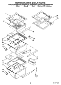 REFRIGERATOR SHELF PARTS Diagram and Parts List for ED2FHEXVB00  Whirlpool Refrigerator