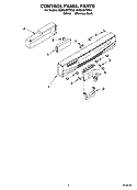 CONTROL PANEL PARTS Diagram and Parts List for GU2548XTPS3  Whirlpool Dishwasher