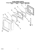 OVEN DOOR PARTS Diagram and Parts List for KEBC107KSS03  KitchenAid Wall Oven