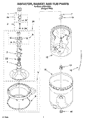 AGITATOR, BASKET AND TUB Diagram and Parts List for LSQ9110KQ1  Whirlpool Washer