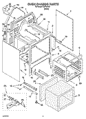 OVEN CHASSIS PARTS Diagram and Parts List for GJP84902  Whirlpool Range