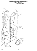 REFRIGERATOR LINER PARTS Diagram and Parts List for GD5NVAXSA00  Whirlpool Refrigerator