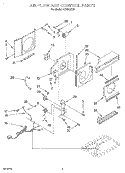 AIRFLOW AND CONTROL Diagram and Parts List for ACV072XG0  Whirlpool Air Conditioner