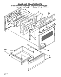 DOOR AND DRAWER Diagram and Parts List for RF366PXYB0  Whirlpool Range
