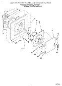 DRYER FRONT PANEL AND DOOR Diagram and Parts List for LTE5243DQ0  Whirlpool Washer Dryer Combo