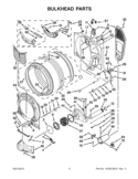BULKHEAD PARTS Diagram and Parts List for WGD96HEAW0  Whirlpool Dryer