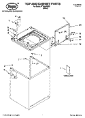 TOP AND CABINET PARTS Diagram and Parts List for RTW4100SQ1  Roper Washer