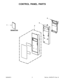 CONTROL PANEL PARTS Diagram and Parts List for WMH73L20AS1  Whirlpool Microwave