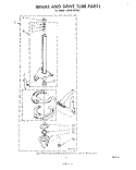 BRAKE AND DRIVE TUBE Diagram and Parts List for LA5550XPW3  Whirlpool Washer