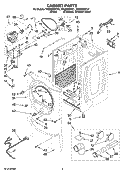 CABINET PARTS Diagram and Parts List for WGD9500TC1  Whirlpool Dryer