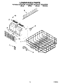 LOWER RACK PARTS, OPTIONAL PARTS (NOT INCLUDED) Diagram and Parts List for GU2455XTSB1  Whirlpool Dishwasher