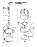 AGITATOR, BASKET AND TUB Diagram and Parts List for KAWE564WWH2  KitchenAid Washer