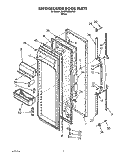 REFRIGERATOR DOOR Diagram and Parts List for 3VED29DQAW00  Whirlpool Refrigerator