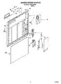 INNER DOOR Diagram and Parts List for SUD5000KQ0  Whirlpool Dishwasher