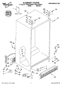 CABINET, LITERATURE Diagram and Parts List for 4YED27DQFN04  Whirlpool Refrigerator