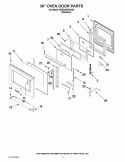 30`` OVEN DOOR PARTS Diagram and Parts List for KDRS483VSS00  KitchenAid Range