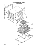 INTERNAL OVEN Diagram and Parts List for RF0100XRW0  Whirlpool Range