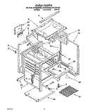 OVEN Diagram and Parts List for SF304BSAG0  Whirlpool Range