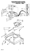 MACHINE BASE PARTS Diagram and Parts List for 7MLSR7533PT1  Whirlpool Washer