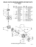 BRAKE, CLUTCH, GEARCASE, MOTOR AND PUMP Diagram and Parts List for 7MLSR7523PT1  Whirlpool Washer