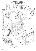 CABINET PARTS Diagram and Parts List for 7MLGR4634JT3  Whirlpool Dryer