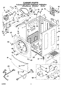 CABINET PARTS Diagram and Parts List for YGEW9250PL0  Whirlpool Dryer
