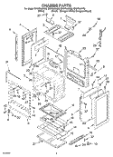 CHASSIS Diagram and Parts List for SF379LEKW0  Whirlpool Range