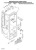 REFRIGERATOR LINER PARTS Diagram and Parts List for KSCS23FTWH01  KitchenAid Refrigerator