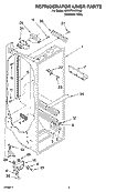 REFRIGERATOR LINER PARTS Diagram and Parts List for 6ED2FHKXRL00  Whirlpool Refrigerator