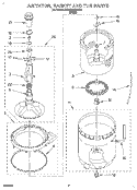 AGITATOR, BASKET AND TUB Diagram and Parts List for KAWE667BWH1  KitchenAid Washer