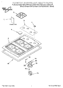 COOKTOP, BURNER AND GRATE Diagram and Parts List for SCS3614GS1  Whirlpool Cooktop