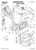 CABINET PARTS Diagram and Parts List for LEQ9508PG1  Whirlpool Dryer
