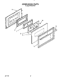 OVEN DOOR, LIT/OPTIONAL Diagram and Parts List for FGP345VW1  Roper Range