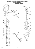 MOTOR AND ICE CONTAINER PARTS Diagram and Parts List for KSRY25CRMS01  KitchenAid Refrigerator
