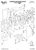 CABINET AND DOOR PARTS Diagram and Parts List for LEW0050PQ0  Whirlpool Dryer