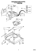 MACHINE BASE PARTS Diagram and Parts List for 2DLSQ8000JQ4  Whirlpool Washer