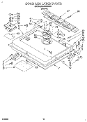 DOOR AND LATCH Diagram and Parts List for KUDP23HB0  KitchenAid Dishwasher