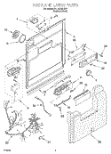 Part Location Diagram of 4172127 Whirlpool Lower Door Seal Kit
