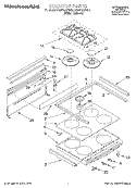 COOKTOP Diagram and Parts List for KGRT500FAL0  KitchenAid Range