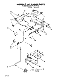 MANIFOLD AND BURNER Diagram and Parts List for SF317PEYN1  Whirlpool Range
