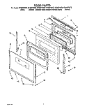 DOOR Diagram and Parts List for RF386PXGN2  Whirlpool Range